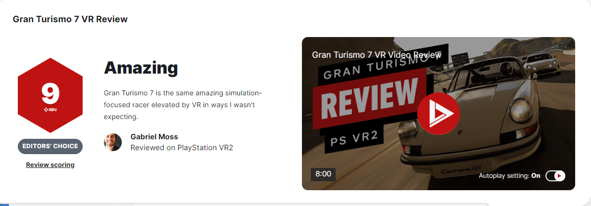 让人发狂的游戏手机版苹果:《GT7》VR版IGN评测9分 令人惊叹的模拟赛车游戏-第1张图片-太平洋在线下载